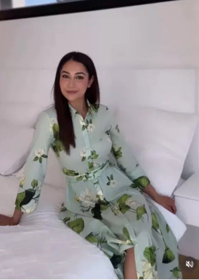 ZARA SS24 MIDI BELTED ZW COLLECTION FLORAL SHIRT DRESS L ZARA SS24 MIDI BELTED ZW COLLECTION FLORAL SHIRT DRESS L