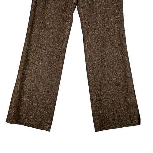 Magaschoni Brown Speckled Dress Pants Womens 8 Wool Blend Lined 30x32 Flare Leg - Picture 3 of 7