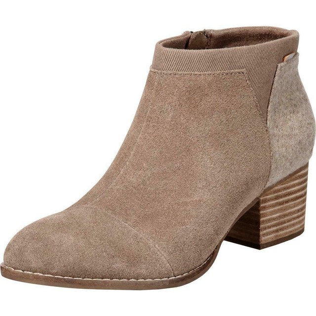 Toms Loren Ankle Boot Bootie Taupe Gray Suede Felt Size 8 M for sale online | eBay
