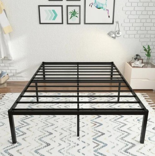 16" High Storage Twin Full King Queen Size Heavy Duty Metal Platform Bed Frame - Picture 19 of 24