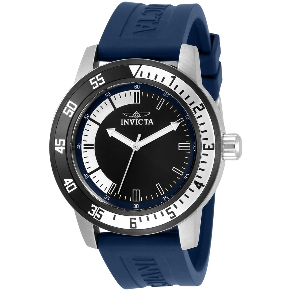 Invicta Men's Watch Specialty White, Blue and Black Dial Silicone Strap 34013