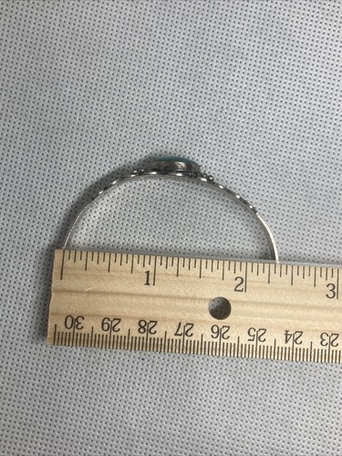 Vintage Armreif Navaho Motiv Türkis Silberfarben - Bild 13 von 13