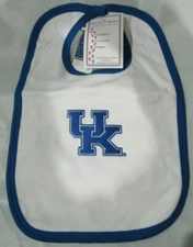 NCAA Kentucky Wildcats KU Logo White w/Royal Edge Baby Bib Two Feet Ahead