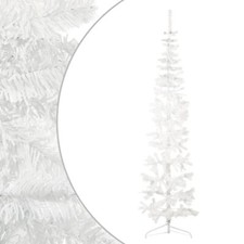 Festnight 210  / 7 Ft Corner Artificial Christmas Half Christmas Tree White K3O9