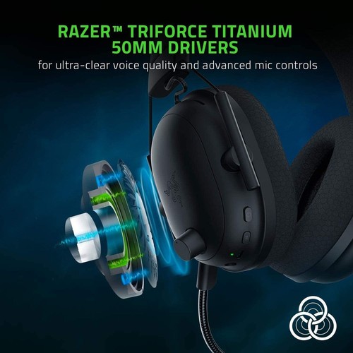 Razer BlackShark V2 Pro 2020 Gaming Headset Wireless RF Virtual 7.1 PC Black - Photo 2/3