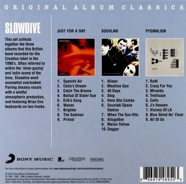 Slowdive - Original Album Classics 3 x CD NEW Souvlaki Pygmalion Just For A  Day