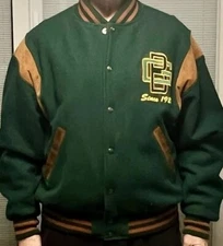 GREEN BAY PACKERS SINCE 1921 CHAMPION STARTER LEATHER/FELT JACKET [SIZE LARGE]