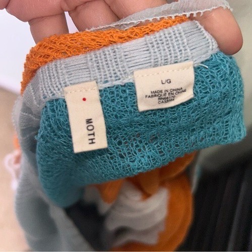 Anthropologie | Moth Topographic Color Block Knit Pullover Tunic Sweater Large - Picture 8 of 11