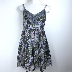 Baby Doll Mini Dress Free People Green Blue Purple Floral Sequin Cotton Size Sm Ebay