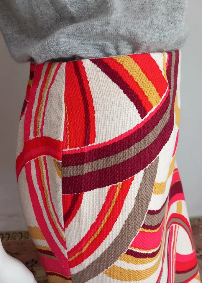 CINZIA ROCCA Rock Rottöne/Curry/Offwhite gerader Schnitt Co  Muster It44 De38/40 - Bild 3 von 4