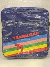 Vtg 80's Trafalgar Travel TT Blue Rainbow Messenger Overnight Tote Bag NEW