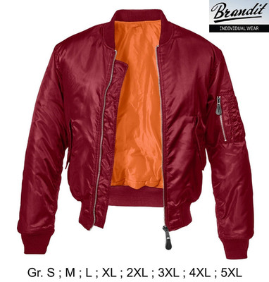 Brandit MA1 Bomberjacke Burgundy Neu & Ovp Jacke US-Fliegerjacke Pilotenjacke
