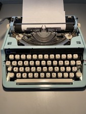 Sears Roebuck Typewriter Baby Blue w/ Cover Case 268.52590 Vintage Portable thumbnail