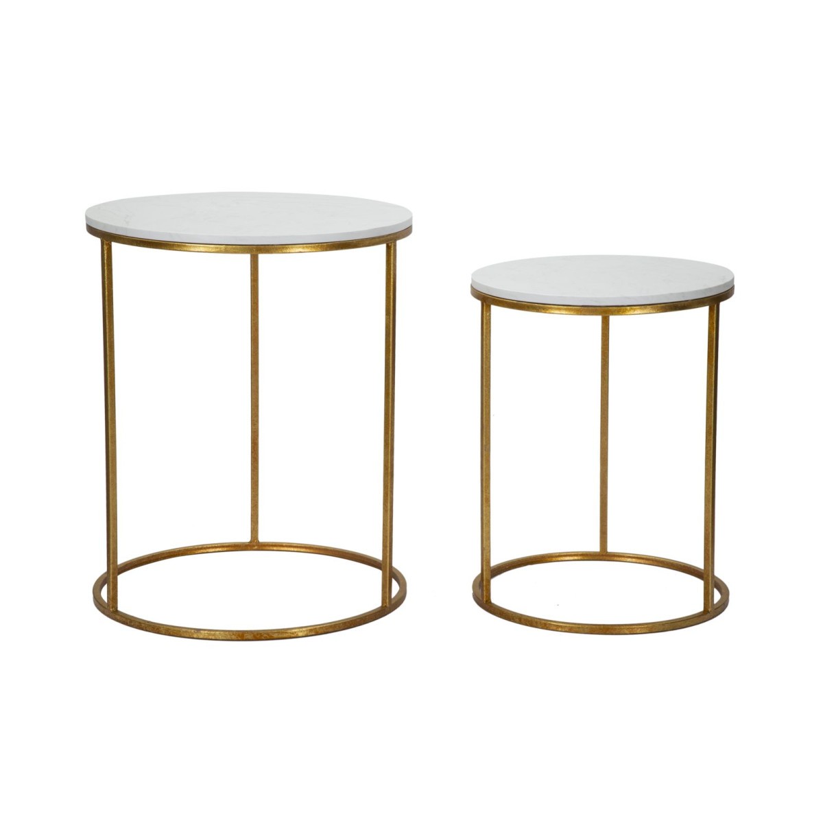 Tables gigognes Julia 63cm or table appoint salon bout de canapé métal