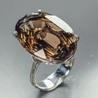 Vintage ring 37 ct Natural Smoky Quartz Ring 925 Sterling Silver Size 8 /R477899
