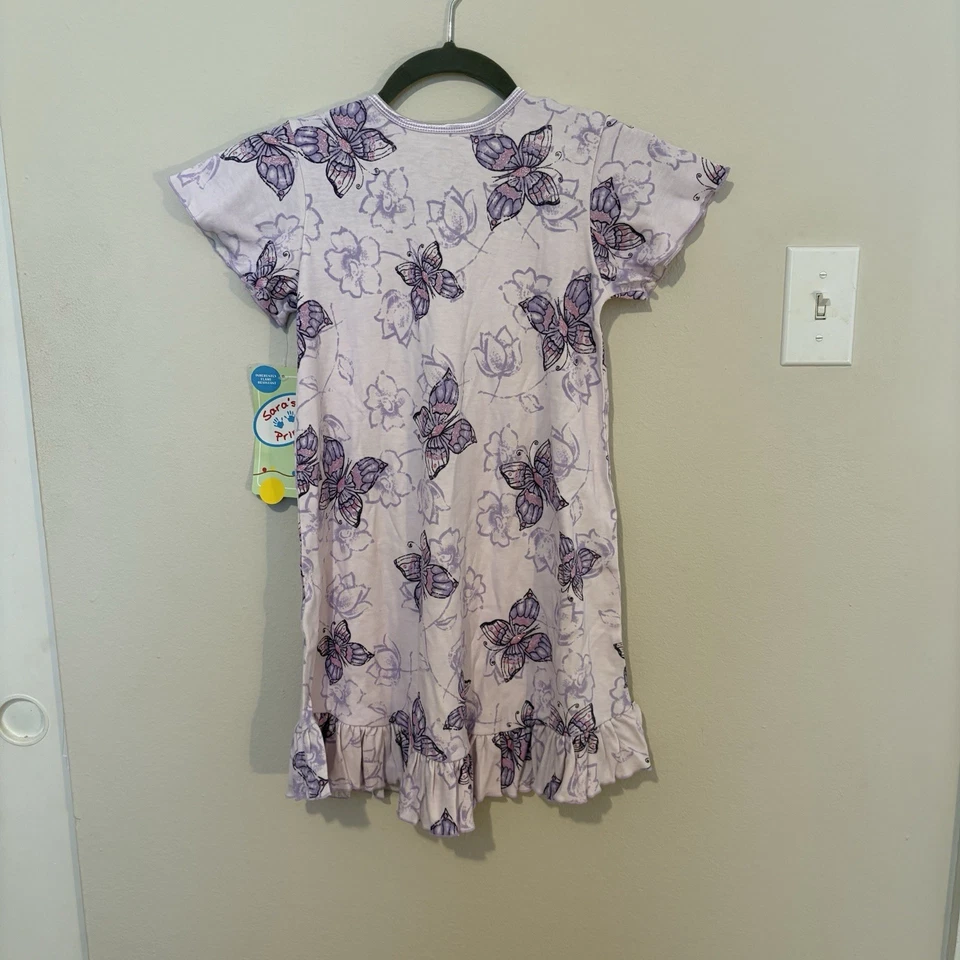Camisón Sara’s Prints púrpura mariposa niñas talla 8 nuevo con etiquetas Foto 2 de 4