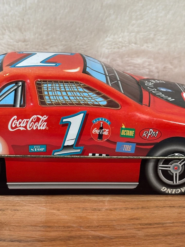 1998 Coca Cola Collectible # 1 Red Racing Car With Lid #3 Sticker on hood - Image 2 of 4