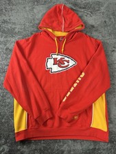 Majestic Kansas City Chiefs Pullover Red Yellow Hoodie NFL Football Size XL
