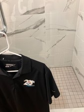 Corvette black short sleeve polyester polo golf Shirt men's adult XL NEW
