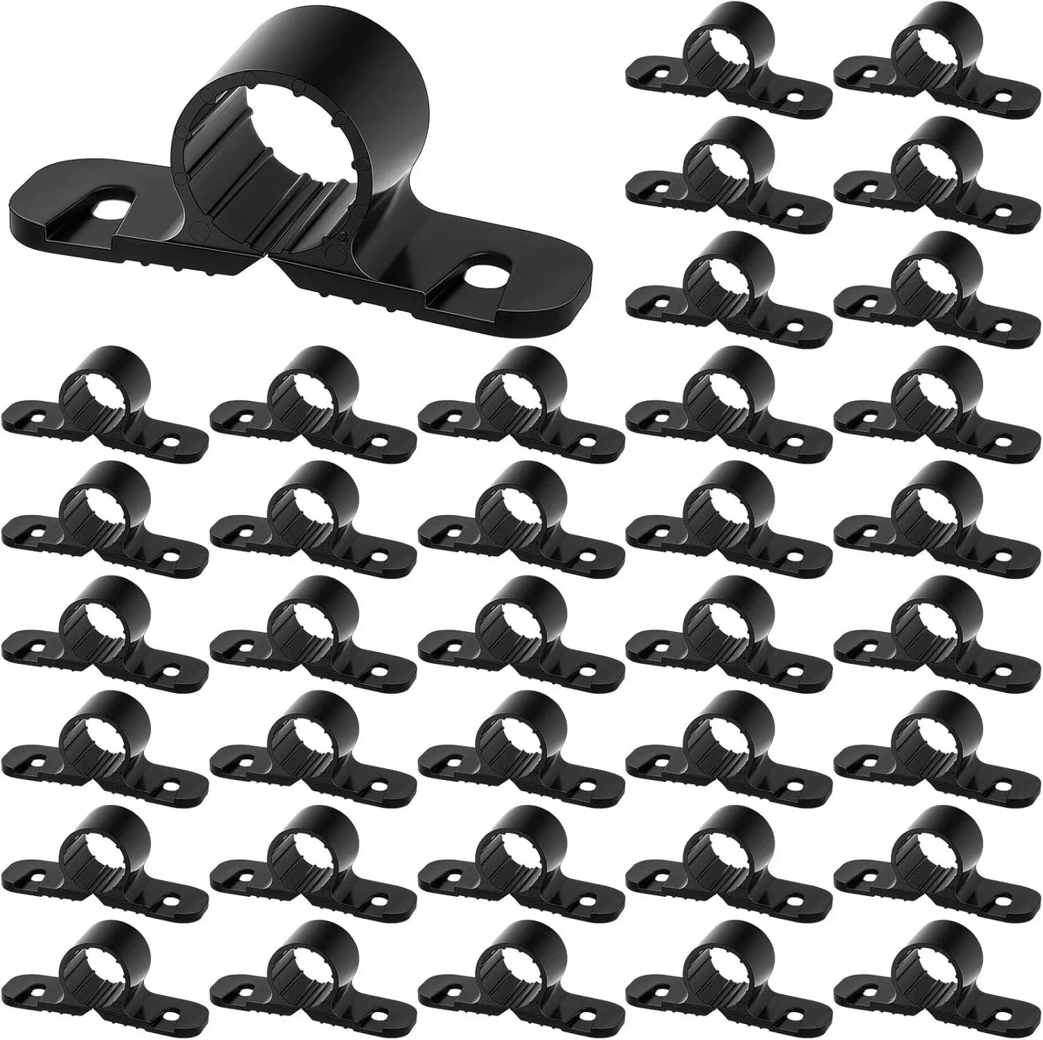 50 Pack 1/2 Inch Black Pipe Supports Suspension Clamp Pipe Clamps Pex Clamps for
