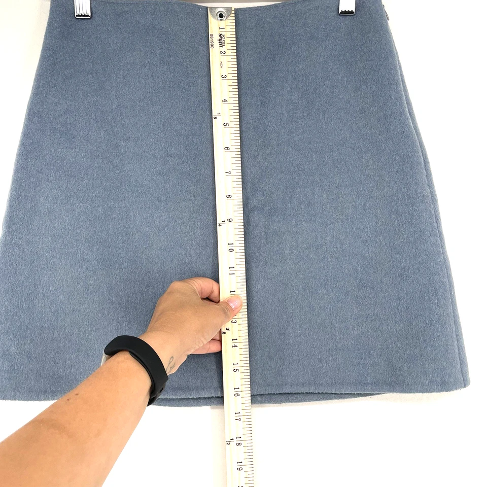 Minifalda lápiz Club Monaco mezcla lana azul cremallera lateral para mujer talla 4 pequeña Foto 4 de 4