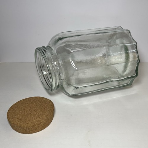 Vtg Green MCM Large Glass Apothecary Jar Elephant Tilted Rim w Cork Lid - Italy - Picture 10 of 11