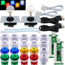 2 Player Arcade Game Controller DIY Kit w/ LED MX Microswitch Joystick for PC