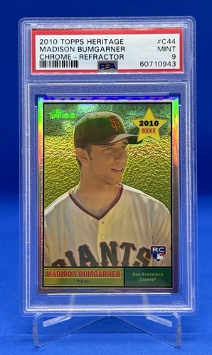 2010 Topps Heritage Madison Bumgarner Chrome Refractor /561 RC PSA 9 Mint Rookie