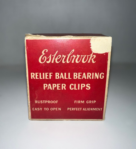 12 clips de papel de rodamiento de bolas Esterbrook vintage n.º 10 de metal hechos en EE. UU. 1941 como nuevos - Imagen 1 de 5