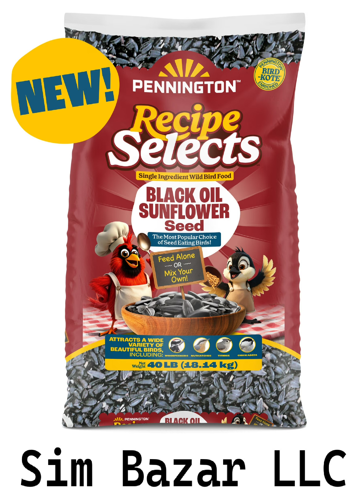 Pennington Select Black Oil Sunflower Seed Wild Bird Dry Feed, 10 lb. New Bag