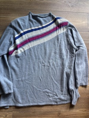 Vintage Retro Style Liz & Me Silk Angora Blend Colorblock Woman s Size 2X