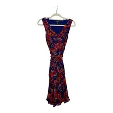 Lauren Ralph Lauren Dress Womens 4 Pink Purple Floral Cowl Neck Vibrant Belted