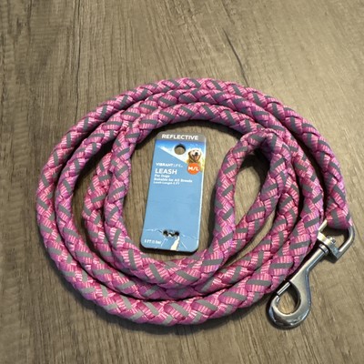 Vibrant Life Reflective Rope Dog Leash, Pink, 5 feet