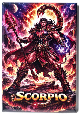 Scorpio Zodiac Warriors 2x3 MAGNET Celestial Fantasy Horoscope Art FREE SHIPPING