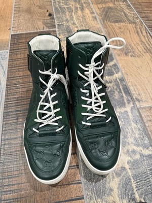 Gucci GG Monogram Leather High Top Shoes Size 10 Authentic