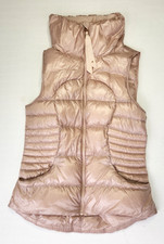 Lululemon Athletica Fluffin awesome rose puffer goose down lightweight vest Sz 8