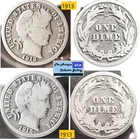 2 1913 Antique⌛US  Philadelphia Mint Silver Barber Dimes🪙As Depicted🪙