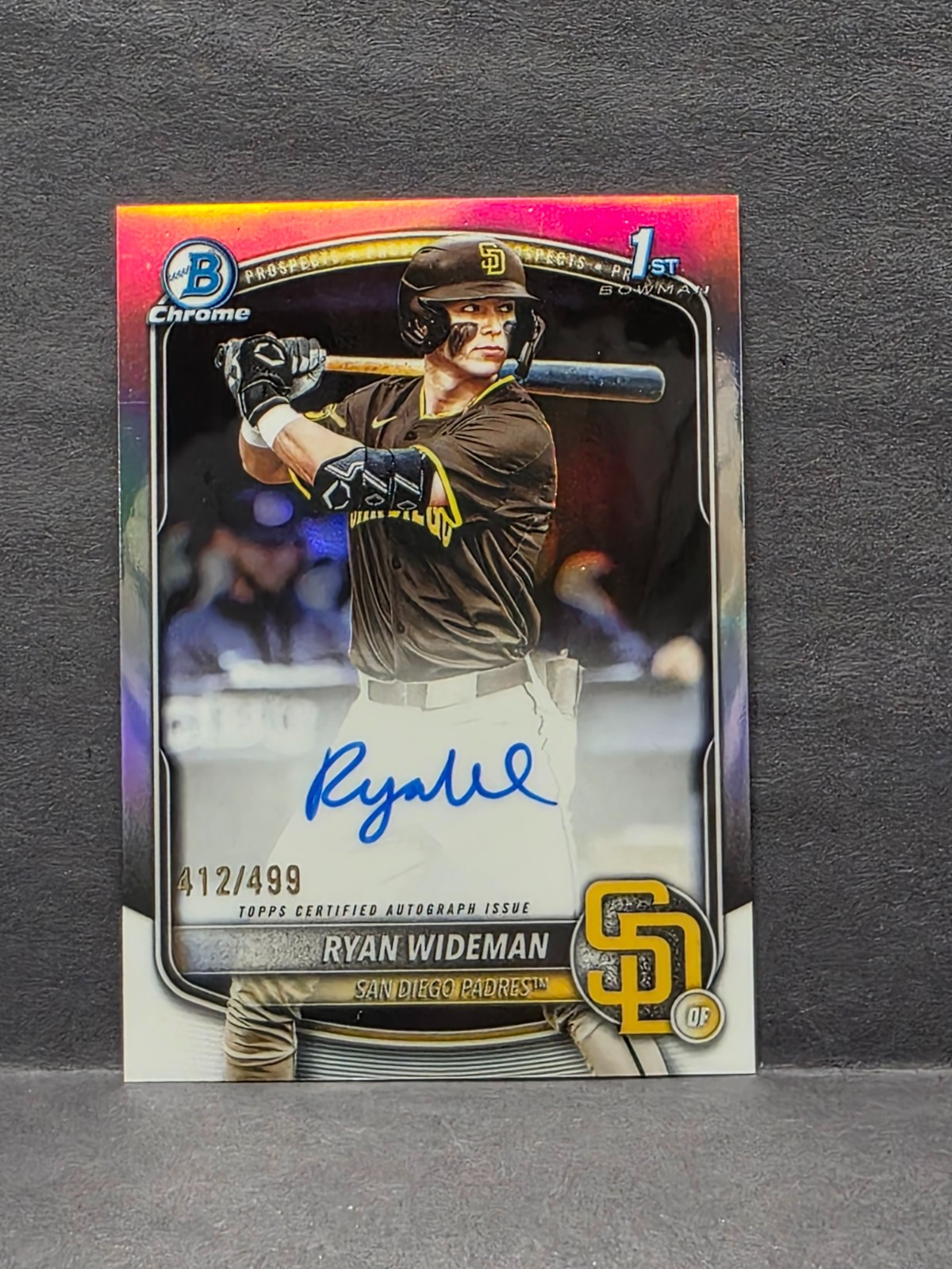 RYAN WIDEMAN - 2025 Bowman Draft - Chrome Refractor Auto /499 #CPA-RW Padres