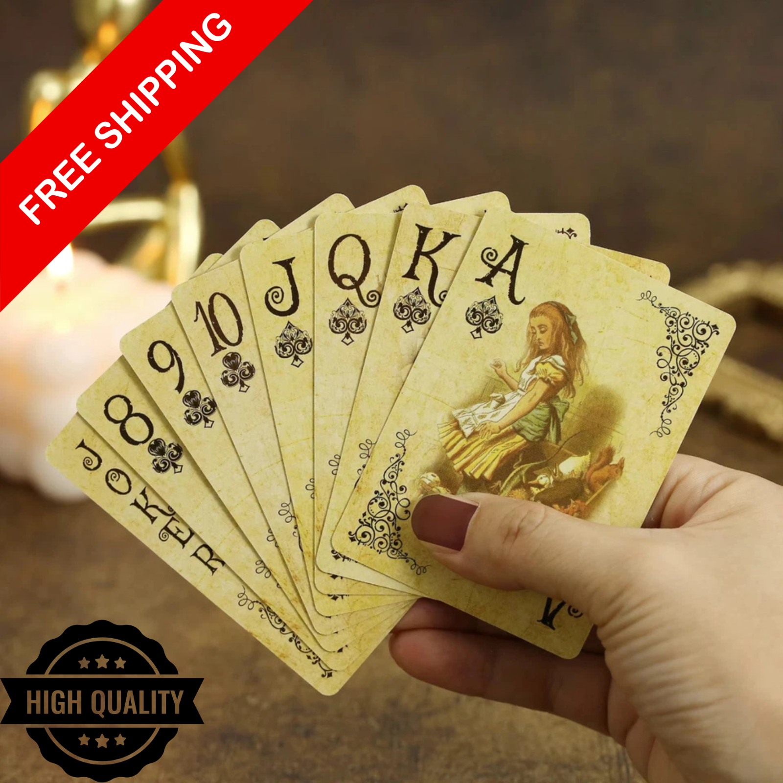 Alice in Wonderland Playing Cards Deck 52 Card Poker Party Game Vintage Retro