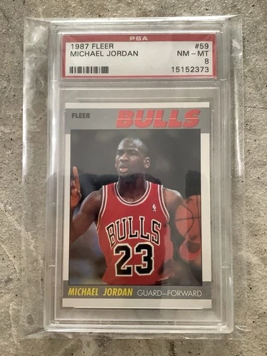 1987 fleer michael jordan 59 psa 8 new graded