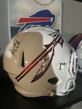 Keon Coleman Florida State Full Size Replica alternate White Helmet Gold Auto