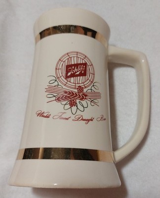 Vintage Schlitz Beer Ceramic Stein Mug 8OZ ''World's Finest Drought Beer''