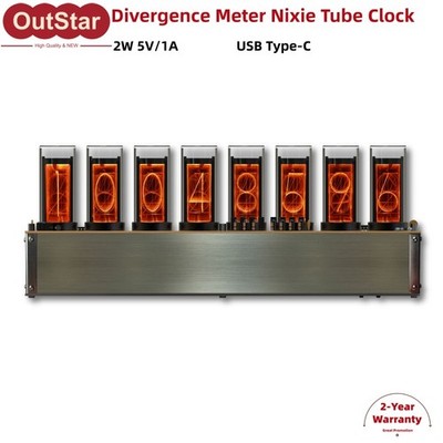 Divergence Meter 2W USB Type-C Nixie Tube Clock Support Networking 5V/1A #sz