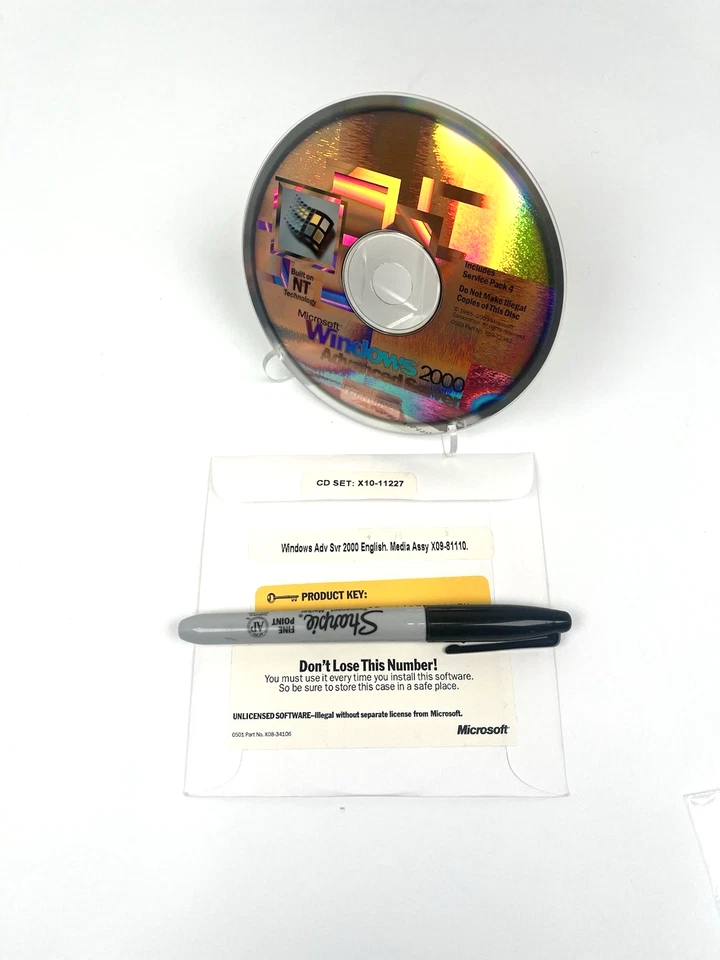 Software de servidor Microsoft Windows 2000 vintage con clave de producto - como nuevo Foto 2 de 4