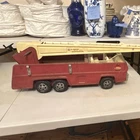 Tonka Vintage Diecast Fire Truck Toy Vehicle w/ Beige Ladder Boom, Red