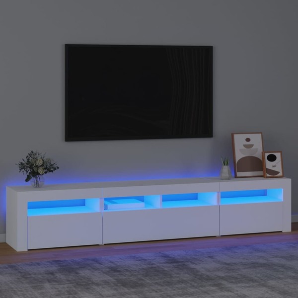 vidaXL Tv-Schrank Mit Led-Beleuchtung, Weiß, 210 X 35 X 40 Cm-image