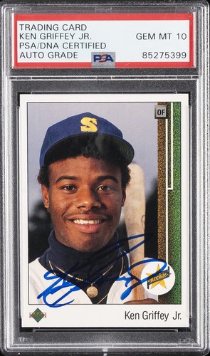 KEN GRIFFEY JR SIGNED TRADING CARD PSA DNA AUTO 10