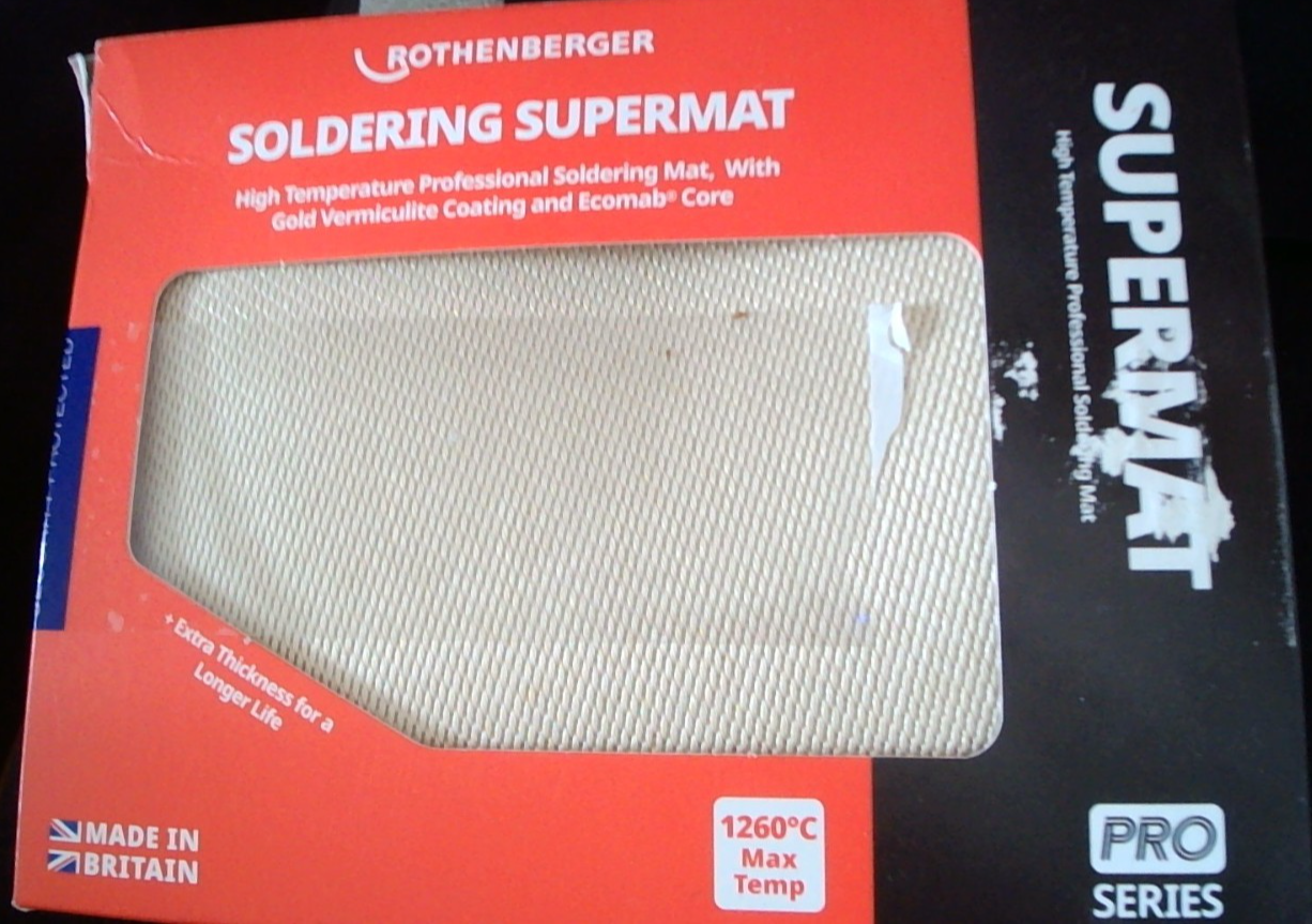Rothenberger Soldering Supermat. 30x20cm. 1260°C max temp. Protect surfaces. New