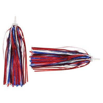 Bike Streamers Scooter Handlebar Tassels Grips Ribbon Decorations,Red Blue