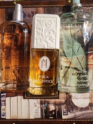 3pc Vintage Bundle Lucky You Jessica McClintock Elizabeth Arden Green Tea Perfum